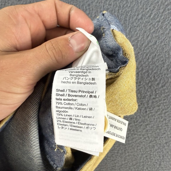 J Crew Pants Men's 36x30 Brown 484 Slim Linen Blend Flat Chino Breathable Light - Picture 6 of 12